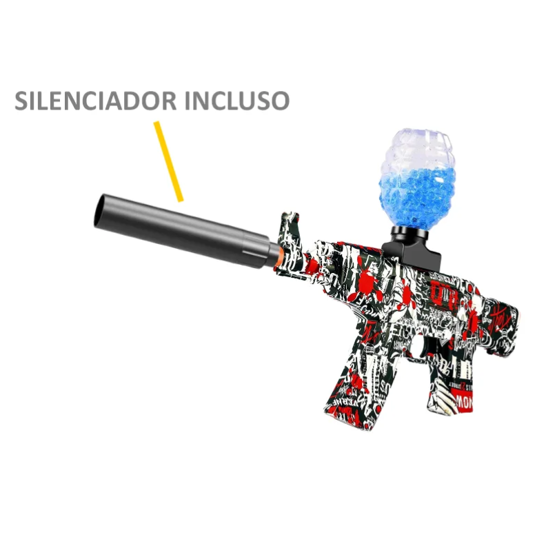 Lançador  OrbiGel AK –  Vermelho + silenciador incluso